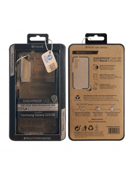 Funda iPhone 13 MUVIT Shockproof Transparente/Negro