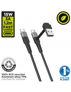 muvit for change pack cargador coche USB 2.4A 12W + cable Micro USB 2.4A  1,2m negro
